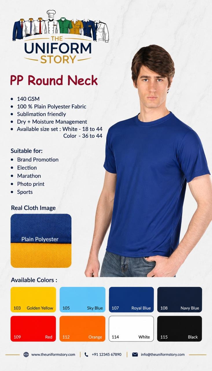 PP Round Neck fabric spec sheet